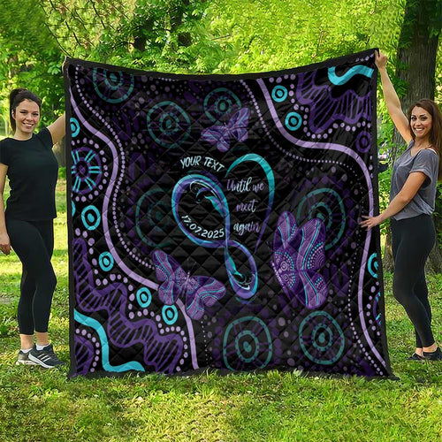 Personalized Australia Infinity Heart Indigenous Quilt Fly High Until We Meet Again - Aussie Hoodie