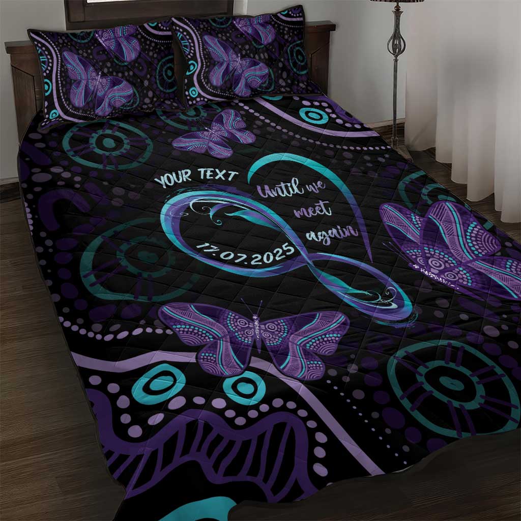 Personalized Australia Infinity Heart Indigenous Quilt Bed Set Fly High Until We Meet Again - Aussie Hoodie