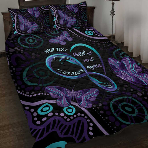 Personalized Australia Infinity Heart Indigenous Quilt Bed Set Fly High Until We Meet Again - Aussie Hoodie