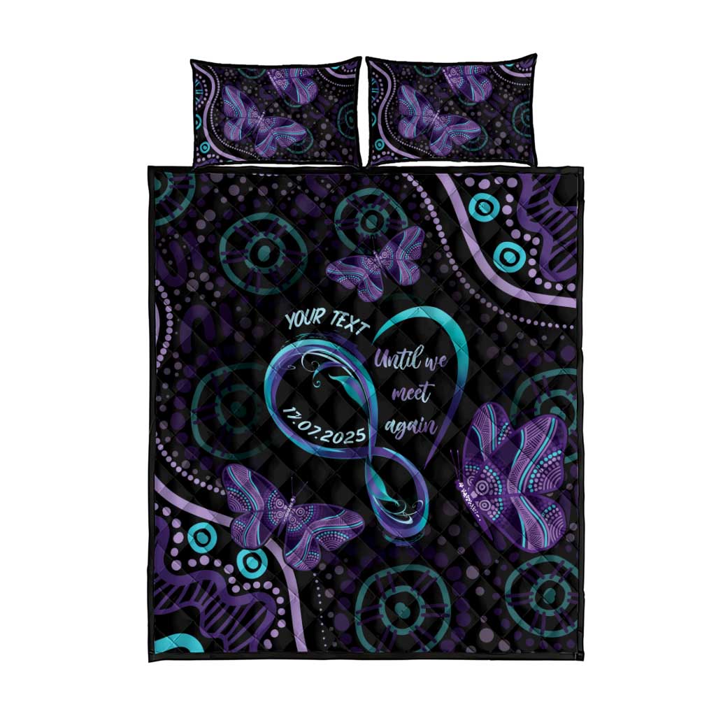 Personalized Australia Infinity Heart Indigenous Quilt Bed Set Fly High Until We Meet Again - Aussie Hoodie