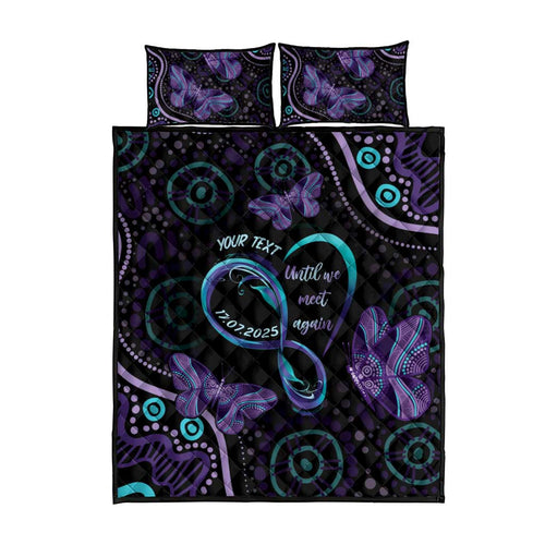 Personalized Australia Infinity Heart Indigenous Quilt Bed Set Fly High Until We Meet Again - Aussie Hoodie
