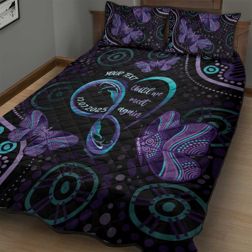 Personalized Australia Infinity Heart Indigenous Quilt Bed Set Fly High Until We Meet Again - Aussie Hoodie