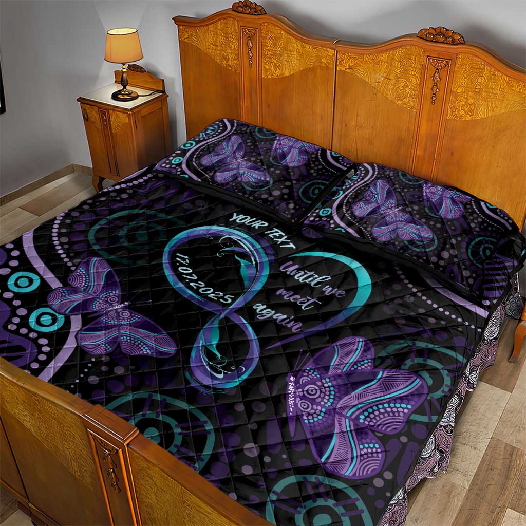 Personalized Australia Infinity Heart Indigenous Quilt Bed Set Fly High Until We Meet Again - Aussie Hoodie