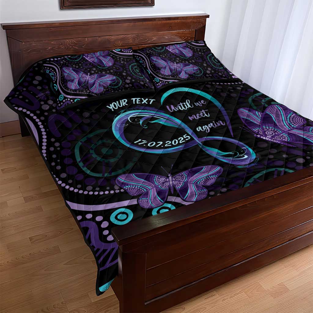Personalized Australia Infinity Heart Indigenous Quilt Bed Set Fly High Until We Meet Again - Aussie Hoodie