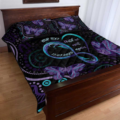 Personalized Australia Infinity Heart Indigenous Quilt Bed Set Fly High Until We Meet Again - Aussie Hoodie