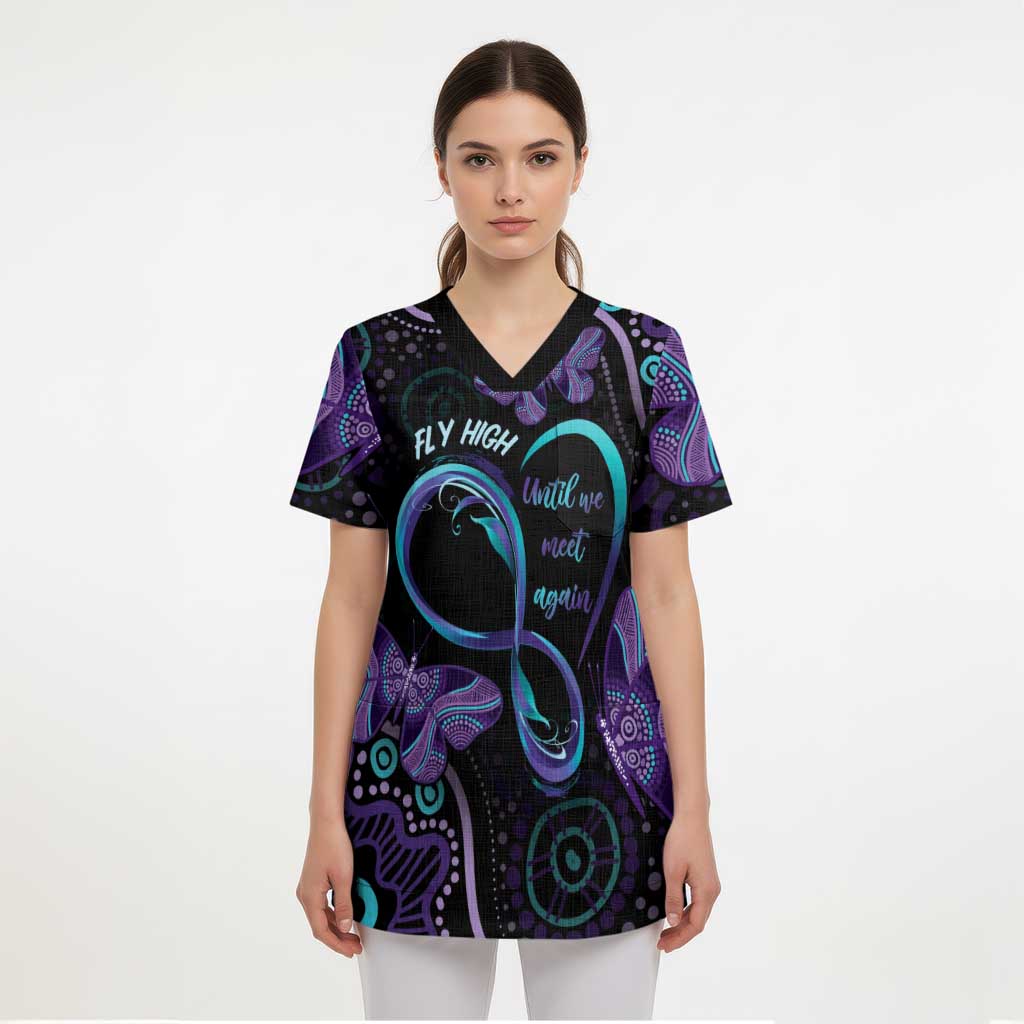Personalized Australia Infinity Heart Indigenous Scrub Top Fly High Until We Meet Again - Aussie Hoodie