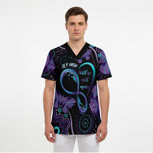 Personalized Australia Infinity Heart Indigenous Scrub Top Fly High Until We Meet Again - Aussie Hoodie