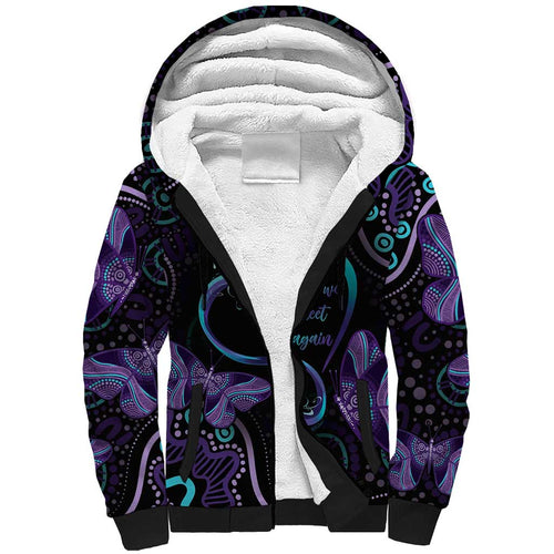 Personalized Australia Infinity Heart Indigenous Sherpa Hoodie Fly High Until We Meet Again - Aussie Hoodie