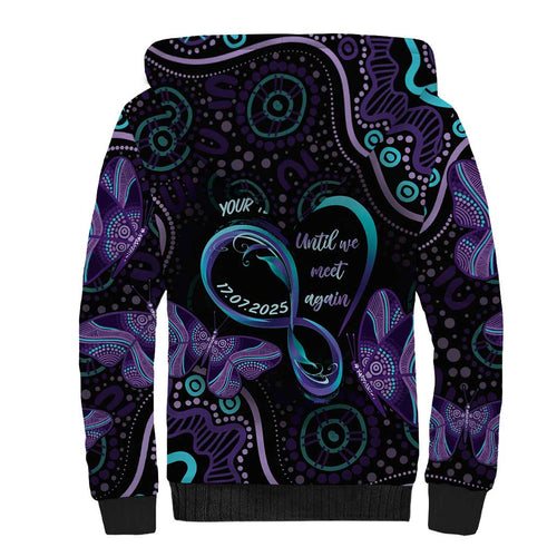 Personalized Australia Infinity Heart Indigenous Sherpa Hoodie Fly High Until We Meet Again - Aussie Hoodie