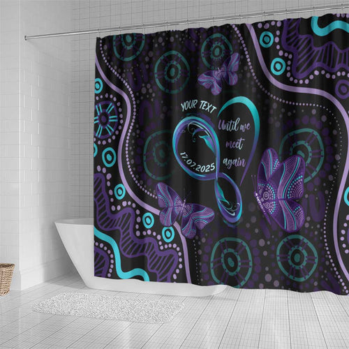 Personalized Australia Infinity Heart Indigenous Shower Curtain Fly High Until We Meet Again - Aussie Hoodie