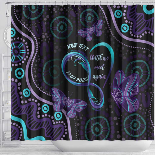 Personalized Australia Infinity Heart Indigenous Shower Curtain Fly High Until We Meet Again - Aussie Hoodie