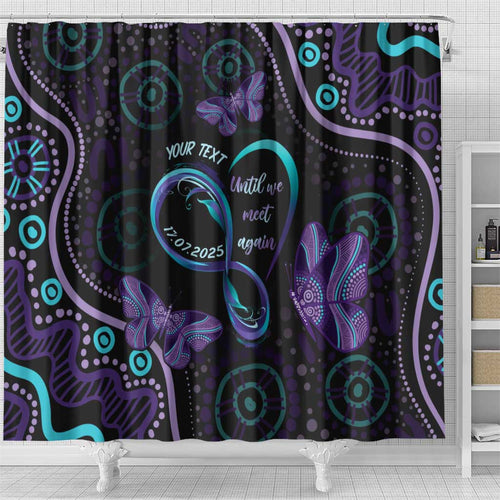 Personalized Australia Infinity Heart Indigenous Shower Curtain Fly High Until We Meet Again - Aussie Hoodie