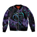 Personalized Australia Infinity Heart Indigenous Sleeve Zip Bomber Jacket Fly High Until We Meet Again - Aussie Hoodie