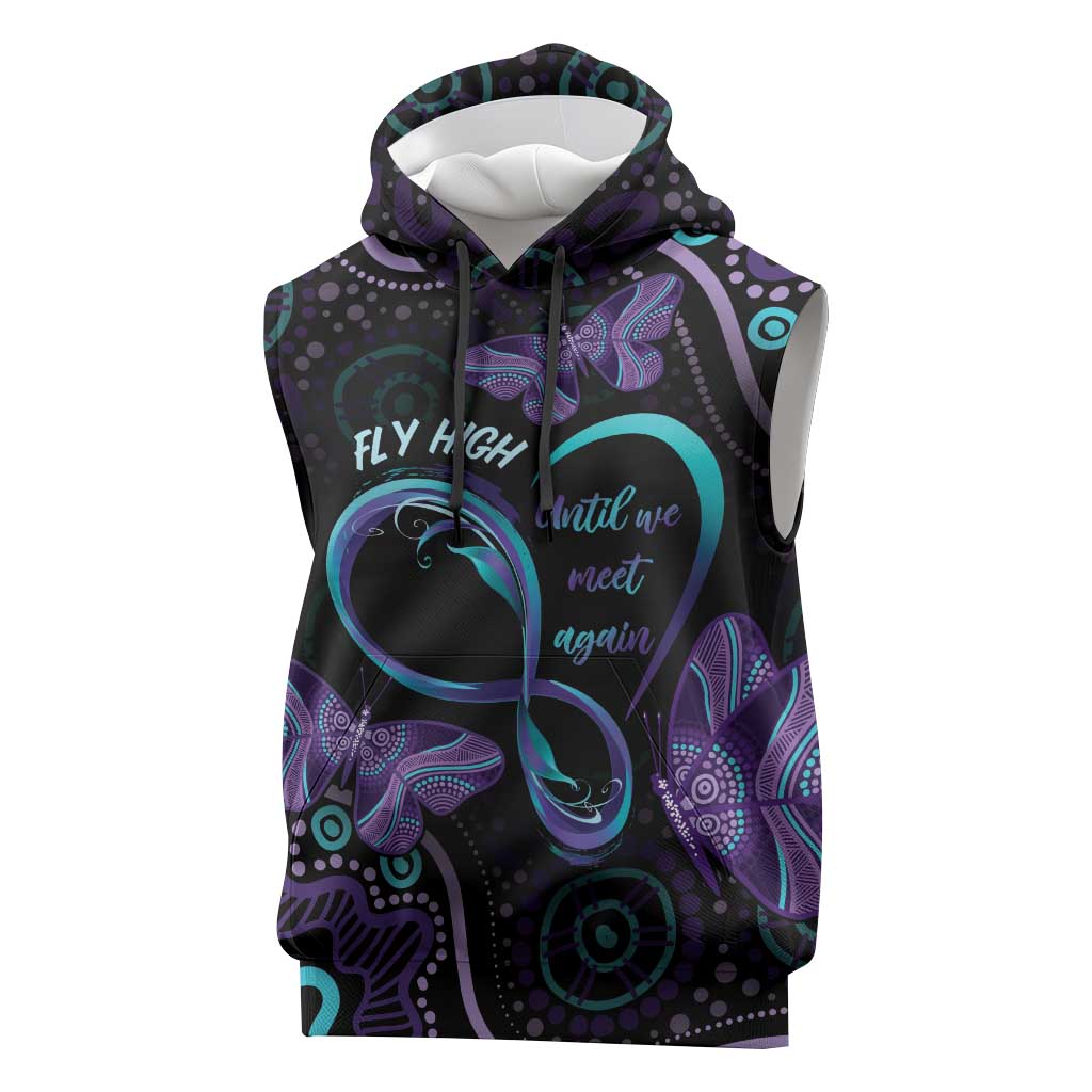 Personalized Australia Infinity Heart Indigenous Sleeveless Hoodie Fly High Until We Meet Again - Aussie Hoodie