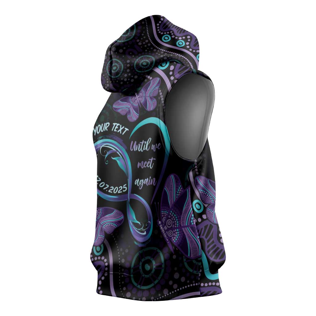Personalized Australia Infinity Heart Indigenous Sleeveless Hoodie Fly High Until We Meet Again - Aussie Hoodie