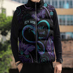 Personalized Australia Infinity Heart Indigenous Sleeveless Puffer Jacket Fly High Until We Meet Again - Aussie Hoodie