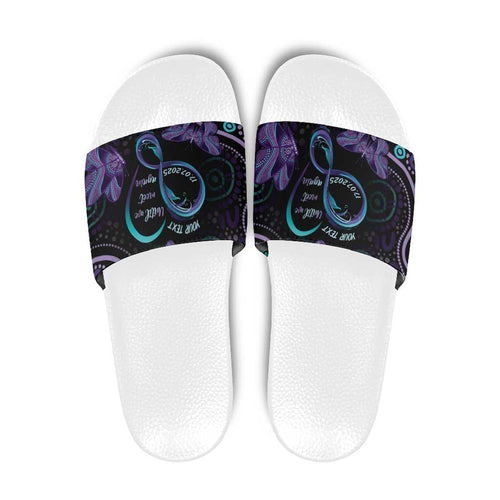 Personalized Australia Infinity Heart Indigenous Slide Sandals Fly High Until We Meet Again - Aussie Hoodie
