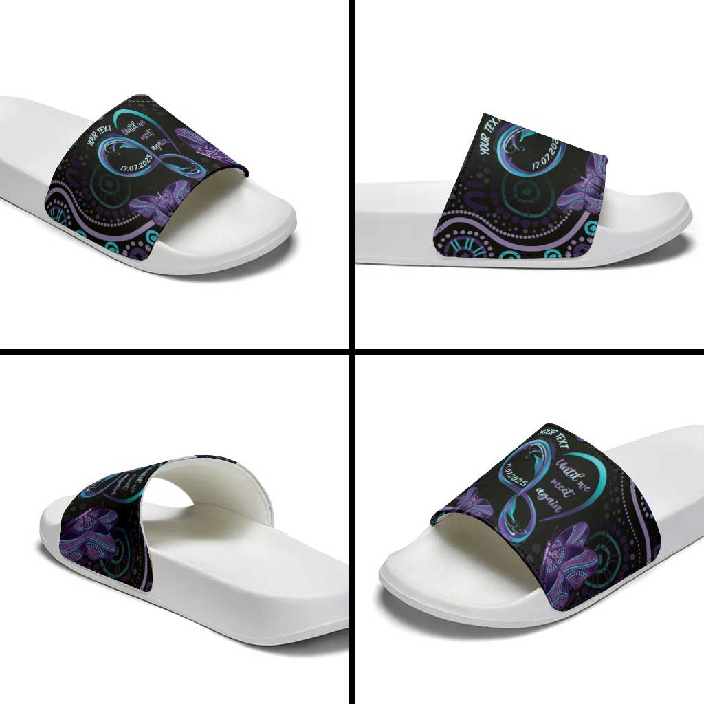 Personalized Australia Infinity Heart Indigenous Slide Sandals Fly High Until We Meet Again - Aussie Hoodie