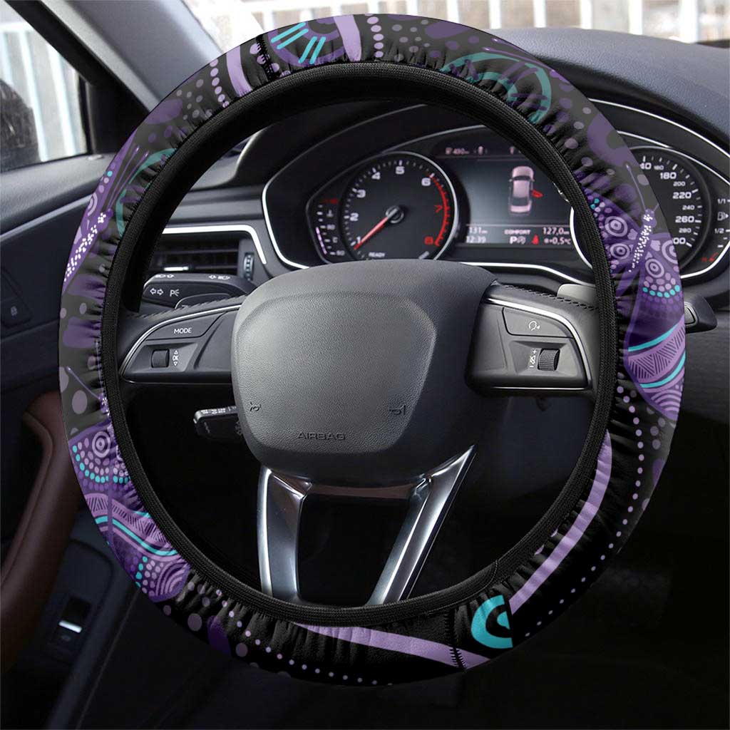 Australia Infinity Heart Indigenous Steering Wheel Cover Fly High Until We Meet Again - Aussie Hoodie
