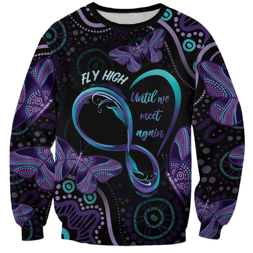 Personalized Australia Infinity Heart Indigenous Sweatshirt Fly High Until We Meet Again - Aussie Hoodie