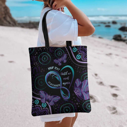 Personalized Australia Infinity Heart Indigenous Tote Bag Fly High Until We Meet Again - Aussie Hoodie
