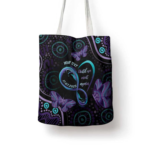 Personalized Australia Infinity Heart Indigenous Tote Bag Fly High Until We Meet Again - Aussie Hoodie