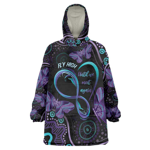 Personalized Australia Infinity Heart Indigenous Wearable Blanket Hoodie Fly High Until We Meet Again - Aussie Hoodie