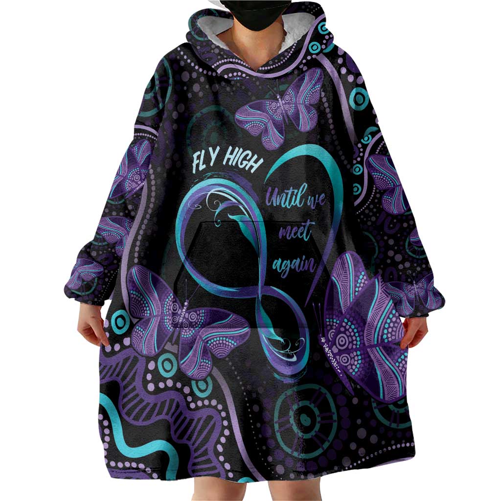 Personalized Australia Infinity Heart Indigenous Wearable Blanket Hoodie Fly High Until We Meet Again - Aussie Hoodie