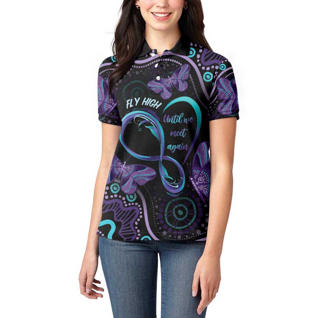 Personalized Australia Infinity Heart Indigenous Women Polo Shirt Fly High Until We Meet Again - Aussie Hoodie