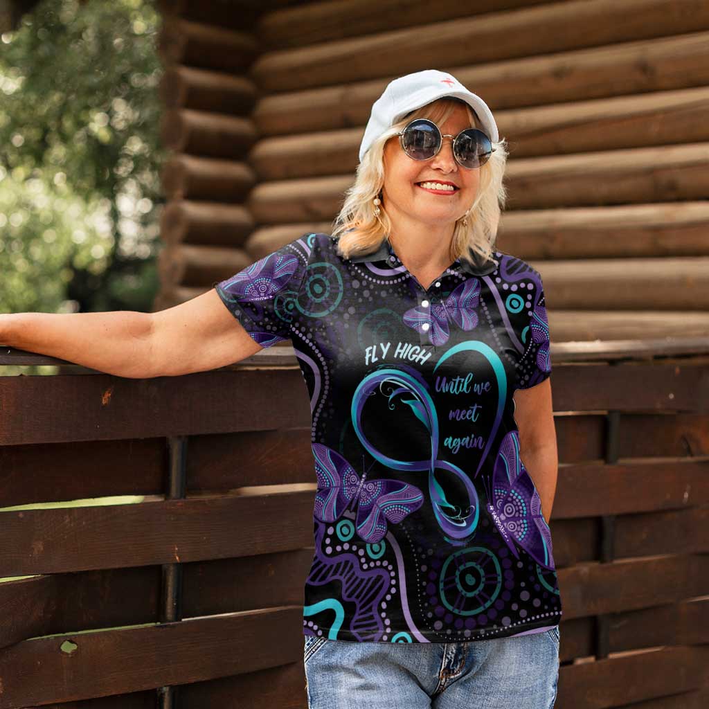 Personalized Australia Infinity Heart Indigenous Women Polo Shirt Fly High Until We Meet Again - Aussie Hoodie