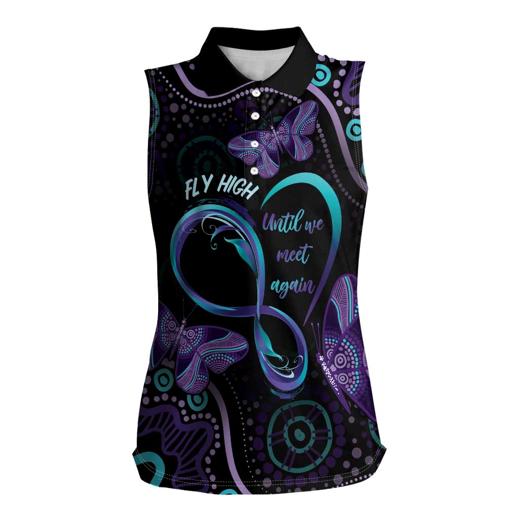 Personalized Australia Infinity Heart Indigenous Women Sleeveless Polo Shirt Fly High Until We Meet Again - Aussie Hoodie