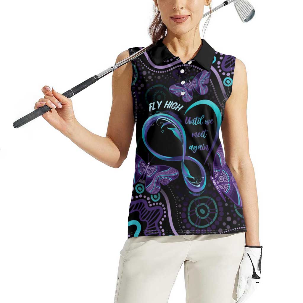 Personalized Australia Infinity Heart Indigenous Women Sleeveless Polo Shirt Fly High Until We Meet Again - Aussie Hoodie