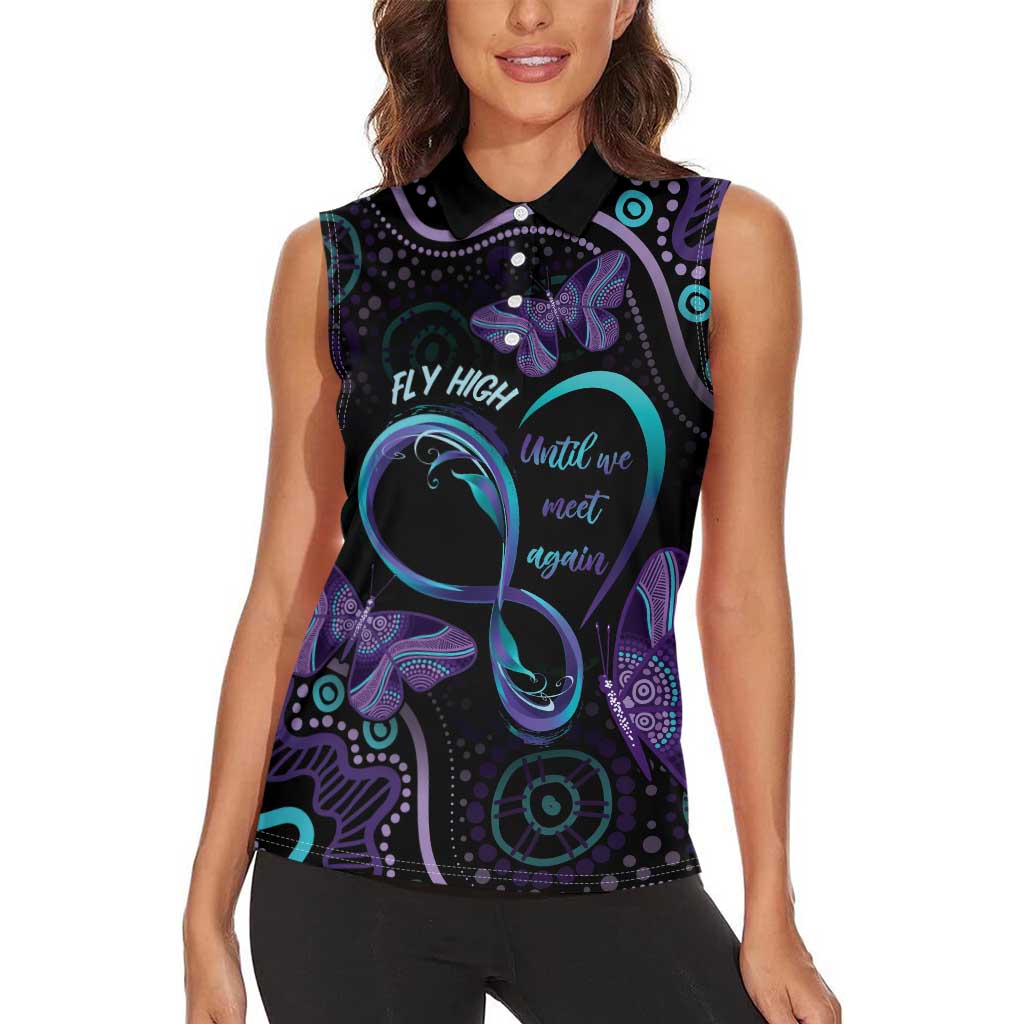 Personalized Australia Infinity Heart Indigenous Women Sleeveless Polo Shirt Fly High Until We Meet Again - Aussie Hoodie
