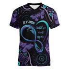 Personalized Australia Infinity Heart Indigenous Women V-Neck T-Shirt Fly High Until We Meet Again - Aussie Hoodie