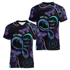 Personalized Australia Infinity Heart Indigenous Women V-Neck T-Shirt Fly High Until We Meet Again - Aussie Hoodie