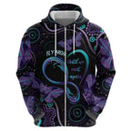 Personalized Australia Infinity Heart Indigenous Zip Hoodie Fly High Until We Meet Again - Aussie Hoodie