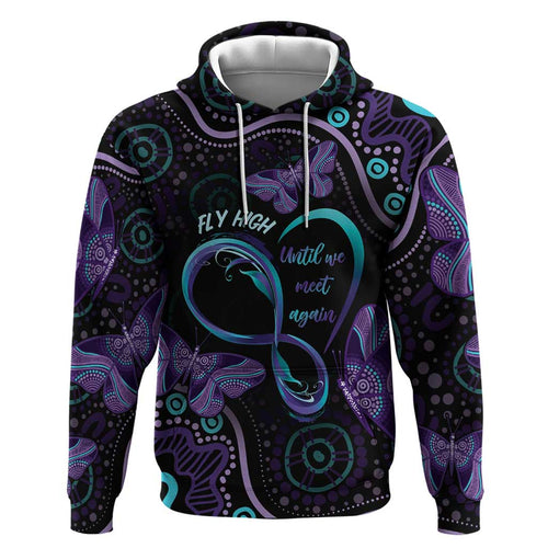 Personalized Australia Infinity Heart Indigenous Zip Hoodie Fly High Until We Meet Again - Aussie Hoodie