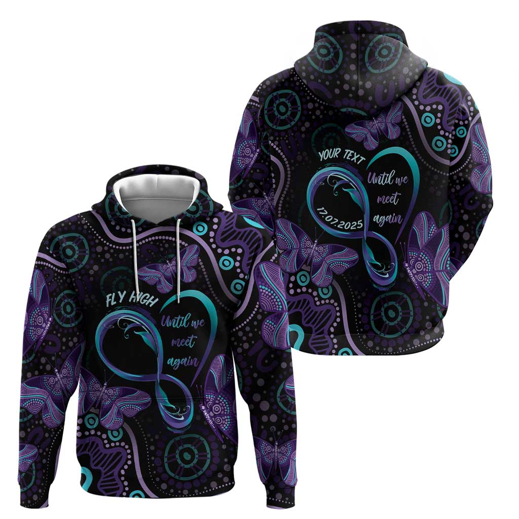 Personalized Australia Infinity Heart Indigenous Zip Hoodie Fly High Until We Meet Again - Aussie Hoodie