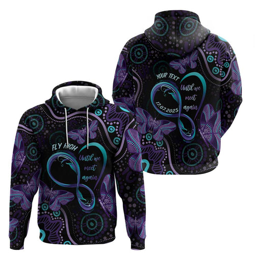 Personalized Australia Infinity Heart Indigenous Zip Hoodie Fly High Until We Meet Again - Aussie Hoodie