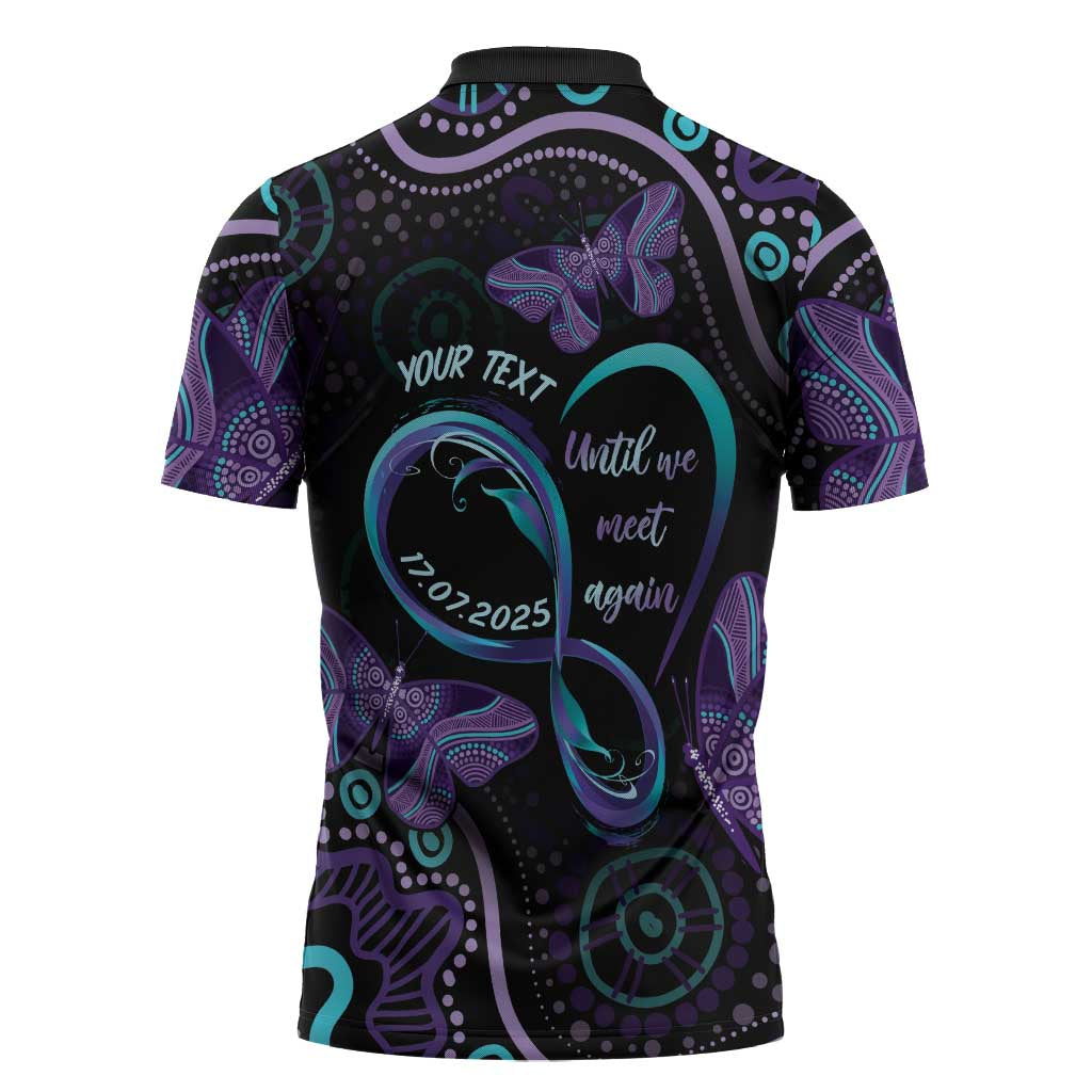 Personalized Australia Infinity Heart Indigenous Zipper Polo Shirt Fly High Until We Meet Again - Aussie Hoodie