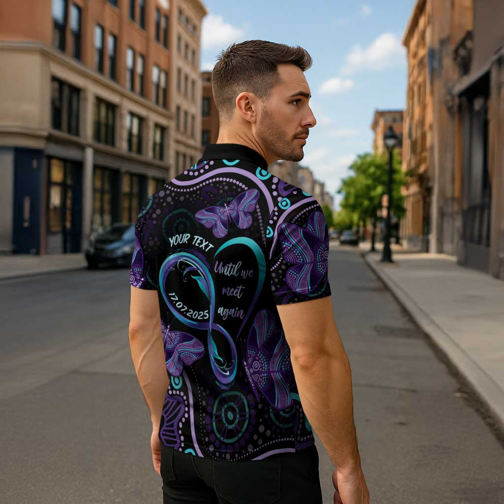Personalized Australia Infinity Heart Indigenous Zipper Polo Shirt Fly High Until We Meet Again - Aussie Hoodie