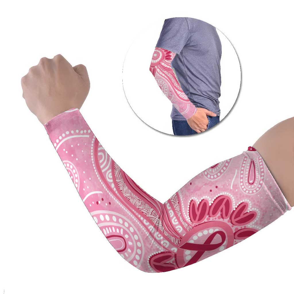 First Nation Aboriginal Dot Arts Arm Sleeves Think Pink - Aussie Hoodie