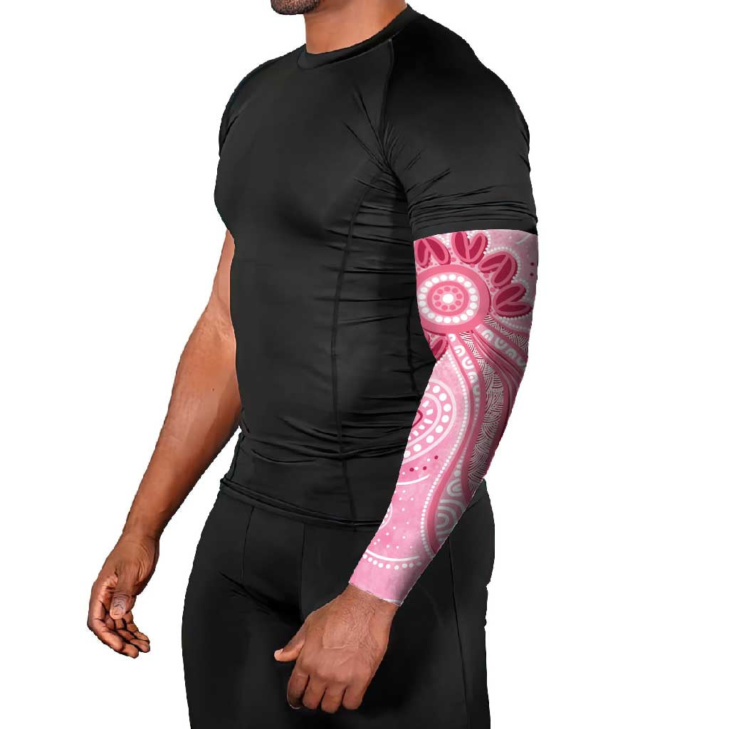 First Nation Aboriginal Dot Arts Arm Sleeves Think Pink - Aussie Hoodie