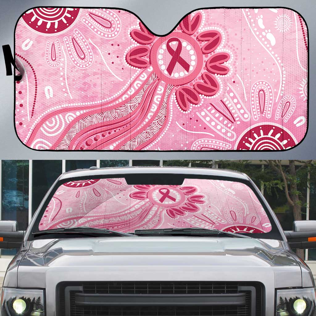 First Nation Aboriginal Dot Arts Auto Sun Shade Think Pink - Aussie Hoodie