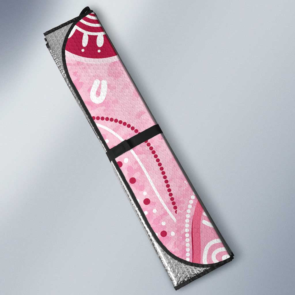 First Nation Aboriginal Dot Arts Auto Sun Shade Think Pink - Aussie Hoodie