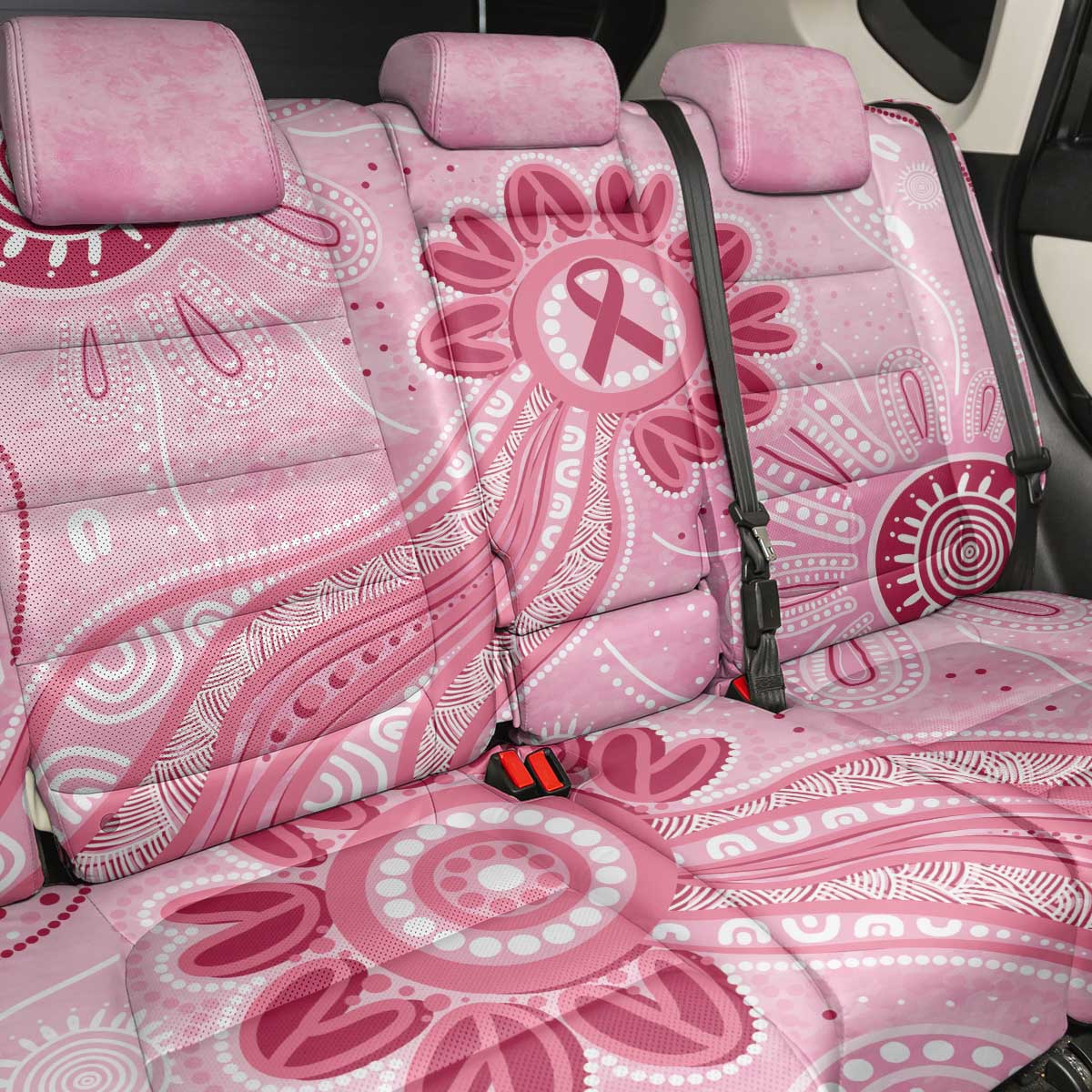 First Nation Aboriginal Dot Arts Back Car Seat Cover Think Pink - Aussie Hoodie