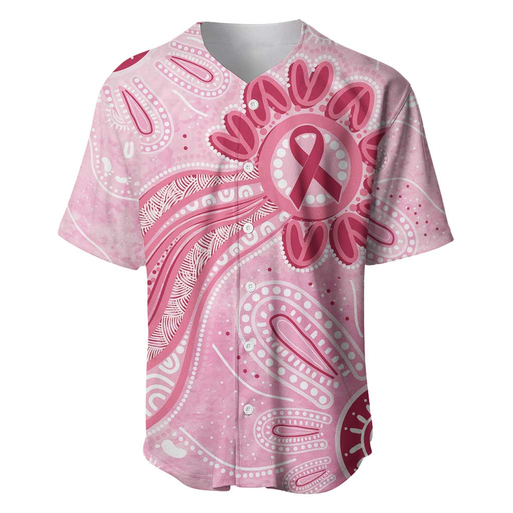 First Nation Aboriginal Dot Arts Baseball Jersey Think Pink - Aussie Hoodie