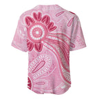 First Nation Aboriginal Dot Arts Baseball Jersey Think Pink - Aussie Hoodie