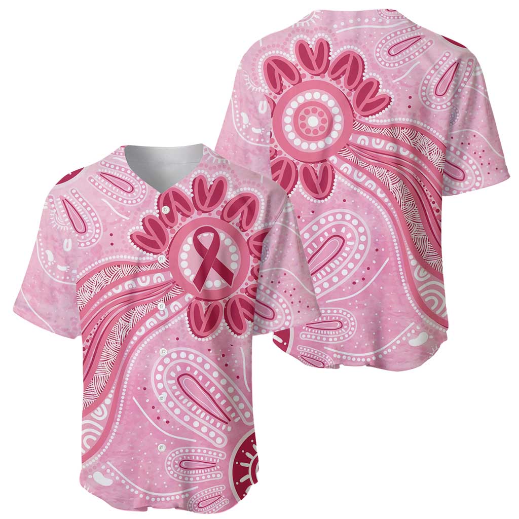 First Nation Aboriginal Dot Arts Baseball Jersey Think Pink - Aussie Hoodie