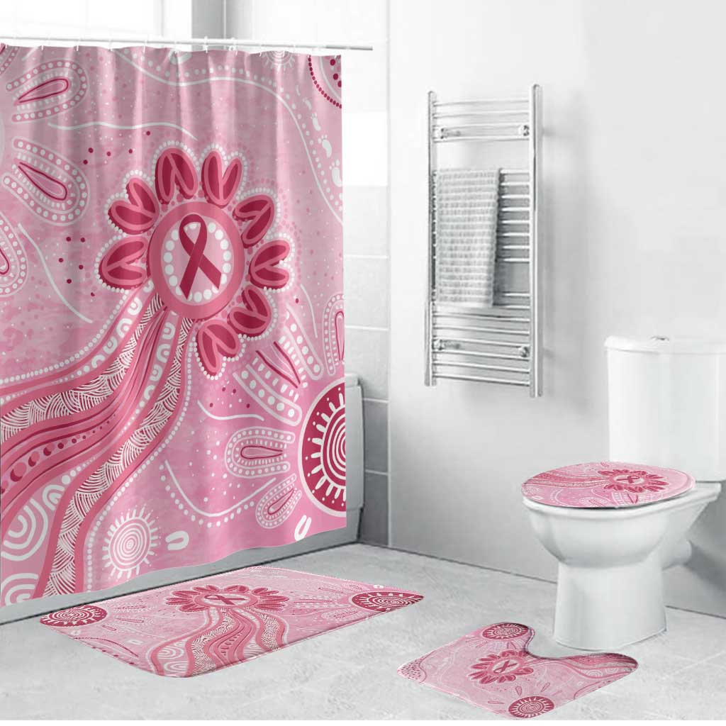 First Nation Aboriginal Dot Arts Bathroom Set Think Pink - Aussie Hoodie